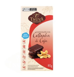 TABLETE CHOCOLATE  ZERO ACUCAR COM CASTANHA DE CAJU 80G